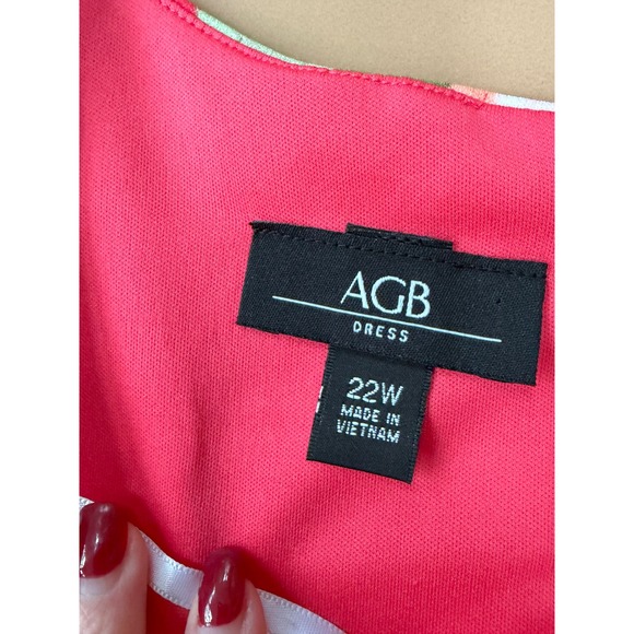 Lot of 3 AGB Dress Women 22W Pink Floral Sleeveless A-Line Party Cottagecore - Picture 2 of 14